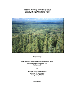 Grizzly Ridge WPP - Natural History Inventory 2000