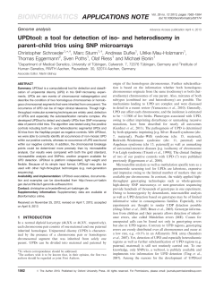 UPDtool: a tool for detection of iso-and heterodisomy in parent&ndash;child