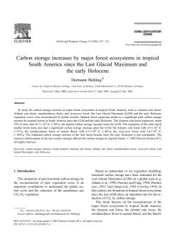 Carbon storage increases by major forest ecosystems in tropical
