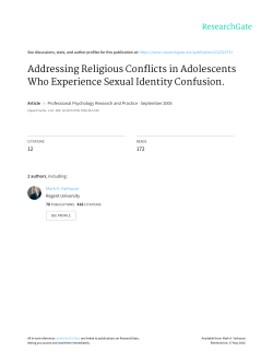 Addressing Religious Conflicts in Adolescents Who