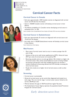 Cervical Cancer Facts - Saskatchewan Cancer Agency