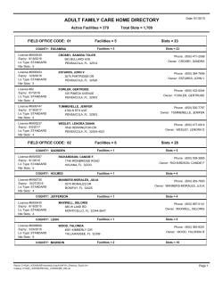 adult family care home directory