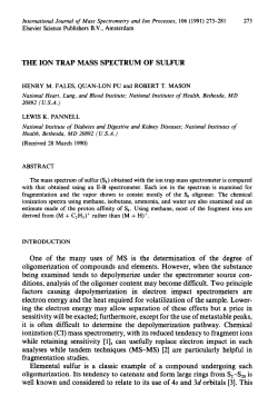 the ion trap mass spectrum of sulfur