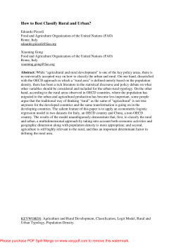 How to Best Classify Rural and Urban?