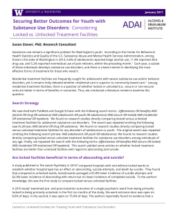 Locked vs. Unlocked Facilities for Treating Youth with Substance