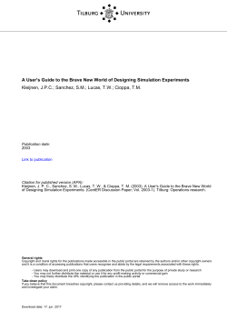 Tilburg University A User`s Guide to the Brave New World of