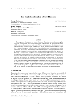 Text Relatedness Based on a Word Thesaurus