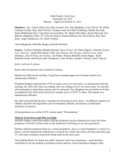 CFTF Minutes 9-24-12 Toxic Stress Impacts, Treatment and Prevention