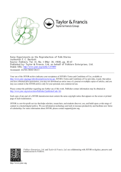 Some Experiments on the Reproduction of Folk-Stories