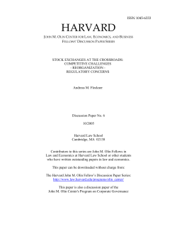 Stock Exchanges at the Crossroads