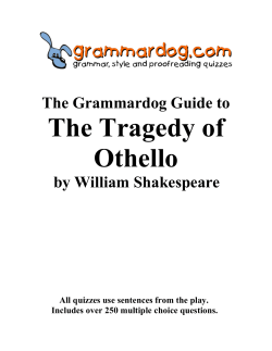 THE TRAGEDY OF OTHELLO by William Shakespeare &ndash; Grammar