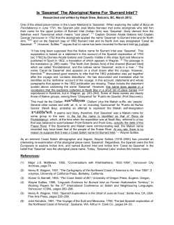 Is `Sasamat` The Aboriginal Name For `Burrard Inlet`?