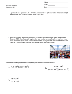 Scientific Notation Student Homework 4
