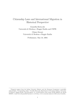 Citizenship Laws and International Migration in Historical Perspective*