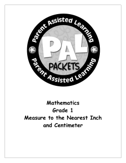 Mathematics Grade 1 Measure to the Nearest Inch and Centimeter