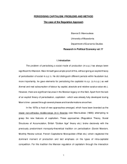 Periodising capitalism: Problems and Method
