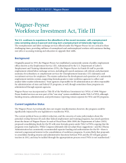 Overview of Wagner-Peyser Title III