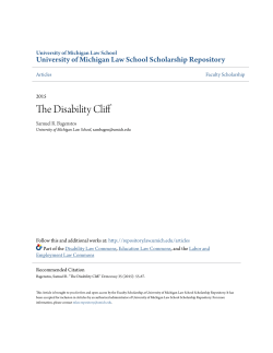 The Disability Cliff - University of Michigan Law School Scholarship