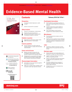 Table of Contents - Evidence-Based Mental Health
