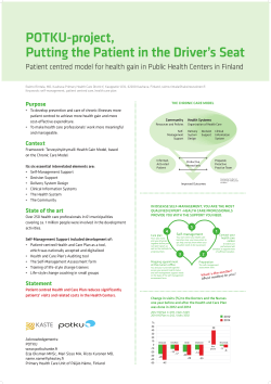 Patient centred model for health gain in Public Health Centers in