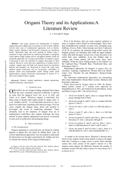Origami Theory and Its Applications: A Literature Review