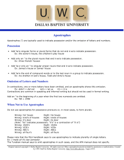 Apostrophes - Dallas Baptist University