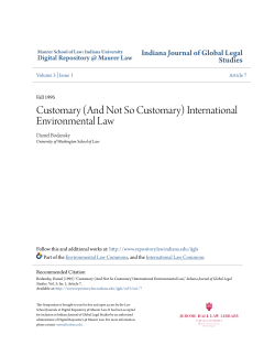 Customary (And Not So Customary) - Digital Repository @ Maurer