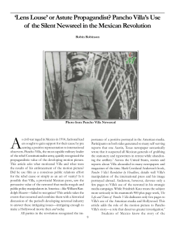 Pancho Villa`s Use of the Silent Newsreel in the Mexican Revolution