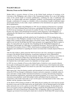 Long biography Walden Bello