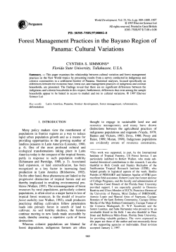 Forest Management Practices in the Bayano Region of Panama