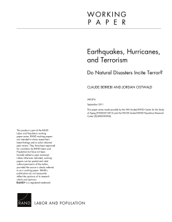 Earthquakes, Hurricanes, and Terrorism: Do Natural Disasters Incite