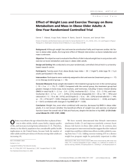 Effect of Weight Loss and Exercise Therapy on Bone Metabolism