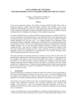 flux cored arc welding: the high productivity welding