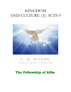 kingdom and culture (3): acts 9