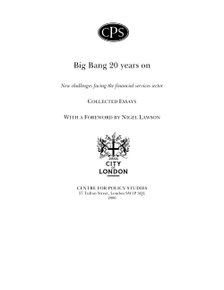 Big Bang 20 years on - Centre for Policy Studies