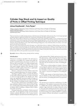 Cylinder Gap Shock and its Impact on Quality of Prints in Offset