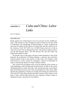 Cuba and China: Labor Links