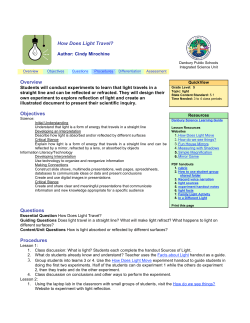 How Does Light Travel? Overview Objectives Questions Procedures