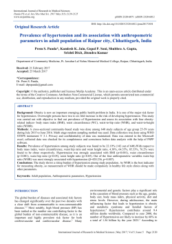 Prevalence of hypertension and its association with anthropometric