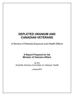 DEPLETED URANIUM AND CANADIAN VETERANS A Review of