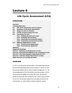 Life Cycle Assessment (LCA)