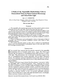 A Study of the Argentaffin (Kultschitzky) Cells in frozen
