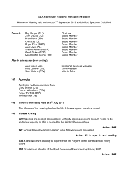 ASA South East Regional Management Board Minutes of Meeting