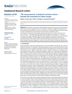 10Be measurements in bedrock constrain erosion beneath the