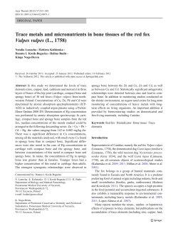 Trace metals and micronutrients in bone tissues of the red fox