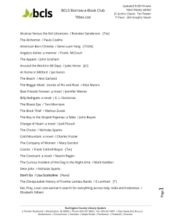 BCLS Borrow-a-Book Club Titles List