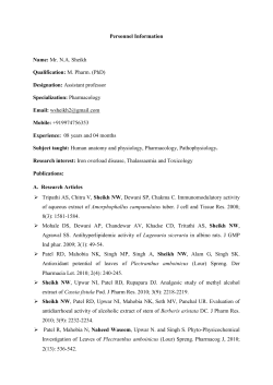 Mr. N.A. Sheikh - College of Pharmacy Sakegaon welcomes you