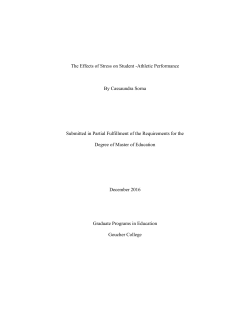 The Effects of Stress on Student -Athletic Performance - MD-SOAR