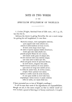NOTE 01\ TWO WORD S SPECULUM STULTORUM OF NIGELLU S