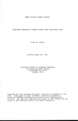 NBER WORKING PAPERS SERIES ALEXANDER HAMILTON`S